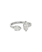 Bague Toi & Moi Annie en plaqué argent