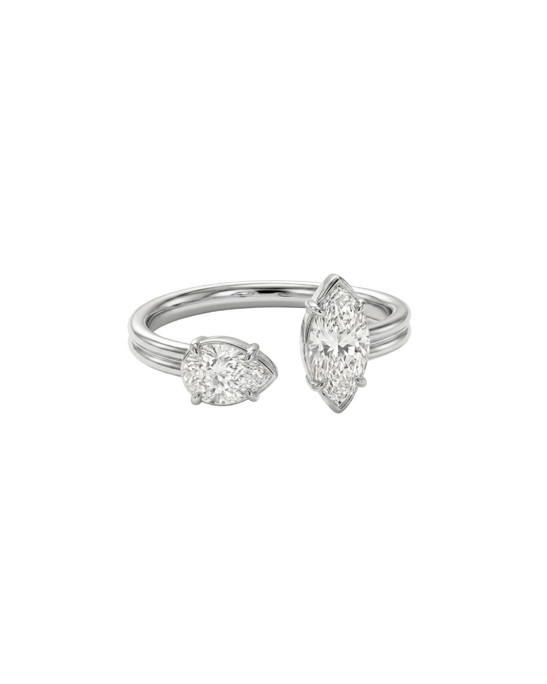 Bague Toi & Moi Annie en plaqué argent