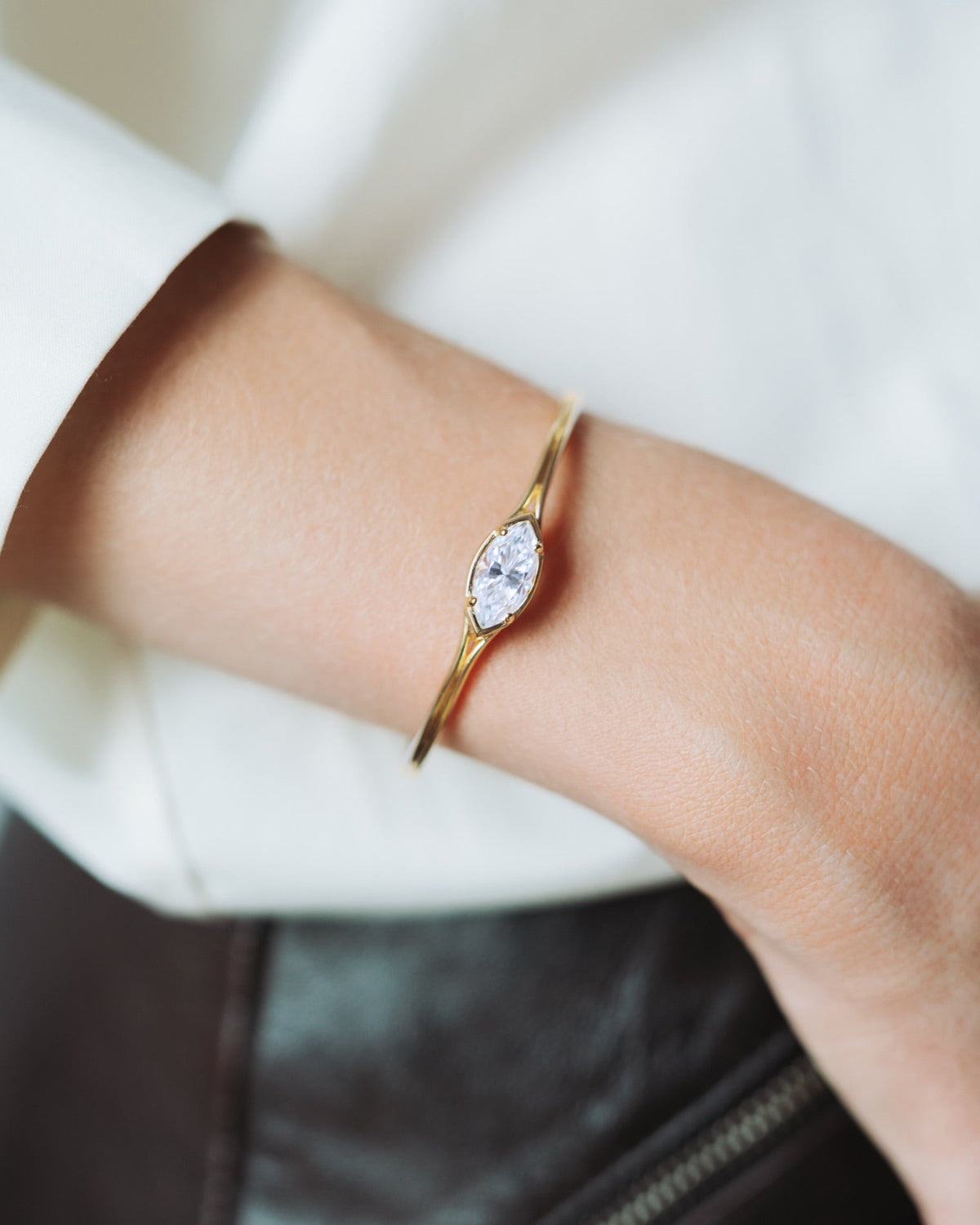 Bracelet Jacques en plaqué or, bijou GASSION serti de moissanites