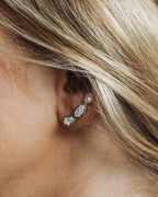 Boucles d'oreilles Jeanne portées, en plaqué argent